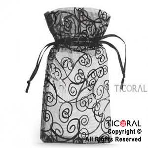 BOLSA ORGANZA NEGRO 10X15 ARABESCO HS3969-8 x 1